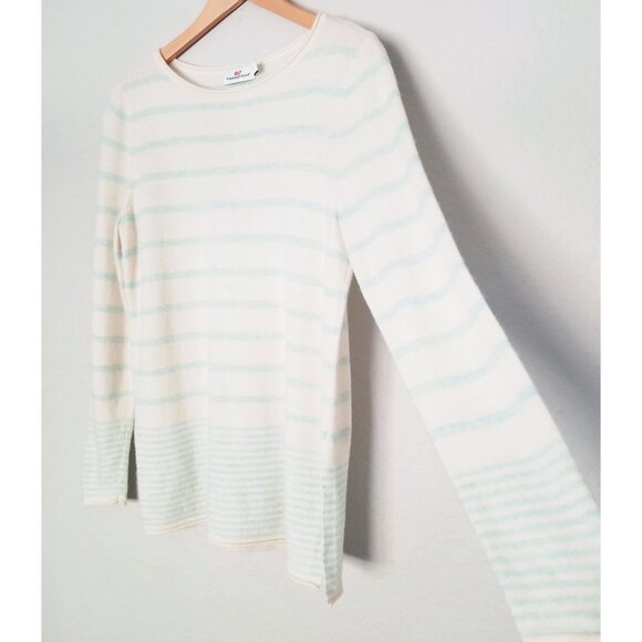 Vineyard Vines S Merino Wool Cashmere Multi Stripe Boatneck Sweater Cream $148 - Picture 7 of 16